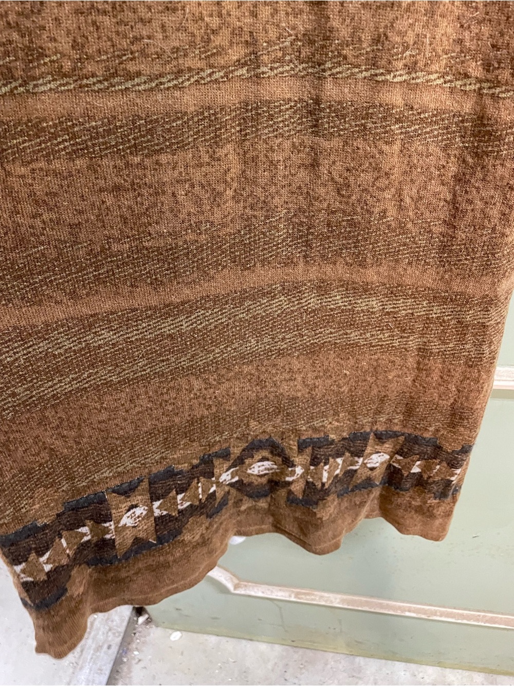 Double D Ranch medium brown midi dress open front Native American embroidery - Picture 3 of 10